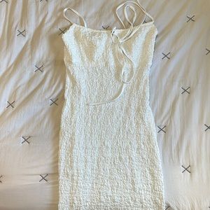 White Mahina fitted dress